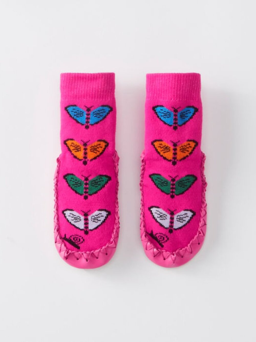 NWT Hanna Andersson Swedish Slipper Moccasins - Pink Flower 3Y-5Y